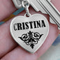 Cristina  v01 - Heart Pendant Luxury Keychain