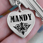 Mandy  v01 - Heart Pendant Luxury Keychain