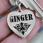 Ginger  v01 - Heart Pendant Luxury Keychain