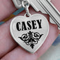 Casey  v01 - Heart Pendant Luxury Keychain