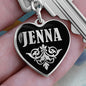 Jenna v02 - Heart Pendant Luxury Keychain