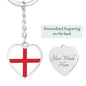 English Flag - Heart Pendant Luxury Keychain