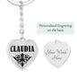 Claudia v01 - Heart Pendant Luxury Keychain