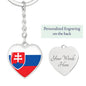 Slovak Flag - Heart Pendant Luxury Keychain