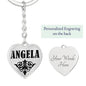 Angela v01 - Heart Pendant Luxury Keychain