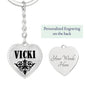 Vicki v01 - Heart Pendant Luxury Keychain