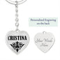 Cristina  v01 - Heart Pendant Luxury Keychain