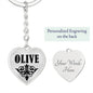 Olive  v01 - Heart Pendant Luxury Keychain