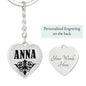 Anna v01 - Heart Pendant Luxury Keychain