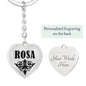 Rosa v01 - Heart Pendant Luxury Keychain