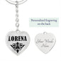 Lorena  v01 - Heart Pendant Luxury Keychain