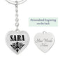 Sara v01 - Heart Pendant Luxury Keychain