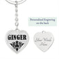 Ginger  v01 - Heart Pendant Luxury Keychain