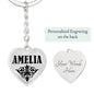 Amelia v01 - Heart Pendant Luxury Keychain
