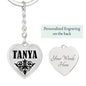 Tanya v01 - Heart Pendant Luxury Keychain
