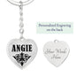 Angie v01 - Heart Pendant Luxury Keychain