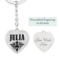 Julia v01 - Heart Pendant Luxury Keychain