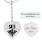 Sue v01 - Heart Pendant Luxury Keychain