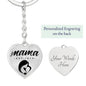 Mama, Est. 1973 - Heart Pendant Luxury Keychain