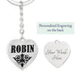 Robin v01 - Heart Pendant Luxury Keychain