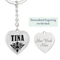 Tina v01 - Heart Pendant Luxury Keychain
