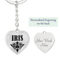Iris v01 - Heart Pendant Luxury Keychain
