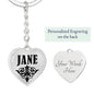 Jane v01 - Heart Pendant Luxury Keychain