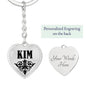 Kim v01 - Heart Pendant Luxury Keychain