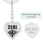 Teri  v01 - Heart Pendant Luxury Keychain