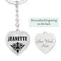 Jeanette v01 - Heart Pendant Luxury Keychain