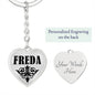 Freda  v01 - Heart Pendant Luxury Keychain