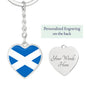 Scottish Flag - Heart Pendant Luxury Keychain