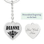 Dianne v01 - Heart Pendant Luxury Keychain