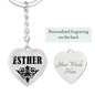 Esther v01 - Heart Pendant Luxury Keychain
