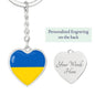 Ukrainian Flag - Heart Pendant Luxury Keychain