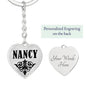Nancy v01 - Heart Pendant Luxury Keychain
