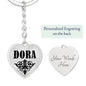 Dora v01 - Heart Pendant Luxury Keychain