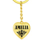 Amelia v01 - Heart Pendant Luxury Keychain
