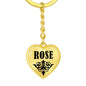 Rose v01 - Heart Pendant Luxury Keychain
