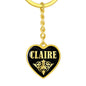 Claire v02 - Heart Pendant Luxury Keychain