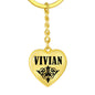 Vivian v01 - Heart Pendant Luxury Keychain