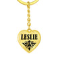 Leslie v01 - Heart Pendant Luxury Keychain