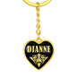 Dianne v02 - Heart Pendant Luxury Keychain