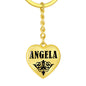Angela v01 - Heart Pendant Luxury Keychain