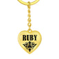 Ruby v01 - Heart Pendant Luxury Keychain