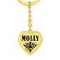 Molly v01 - Heart Pendant Luxury Keychain