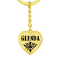 Glenda v01 - Heart Pendant Luxury Keychain