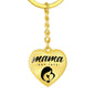 Mama, Est. 1972 - Heart Pendant Luxury Keychain