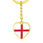 English Flag - Heart Pendant Luxury Keychain