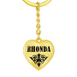 Rhonda v01 - Heart Pendant Luxury Keychain